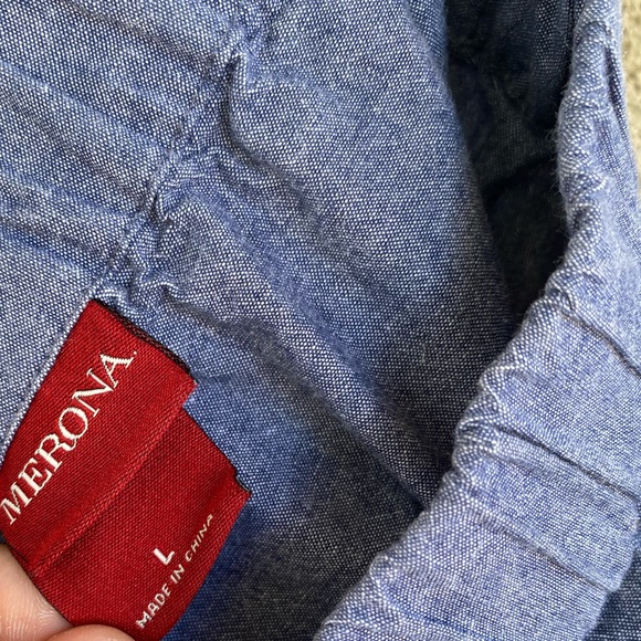 Two Front Pockets Mini Silhouette Blue Jean Skirt - Picture 5 of 6